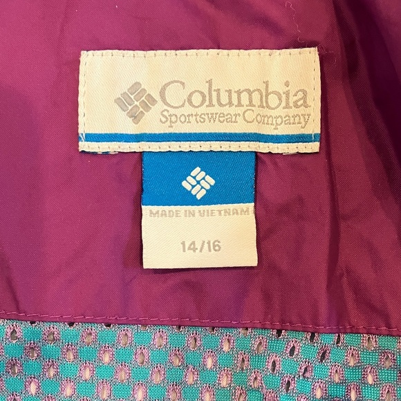 Columbia size 14-16 years teen Pink purple Blue waterproof Raincoat - Picture 3 of 16
